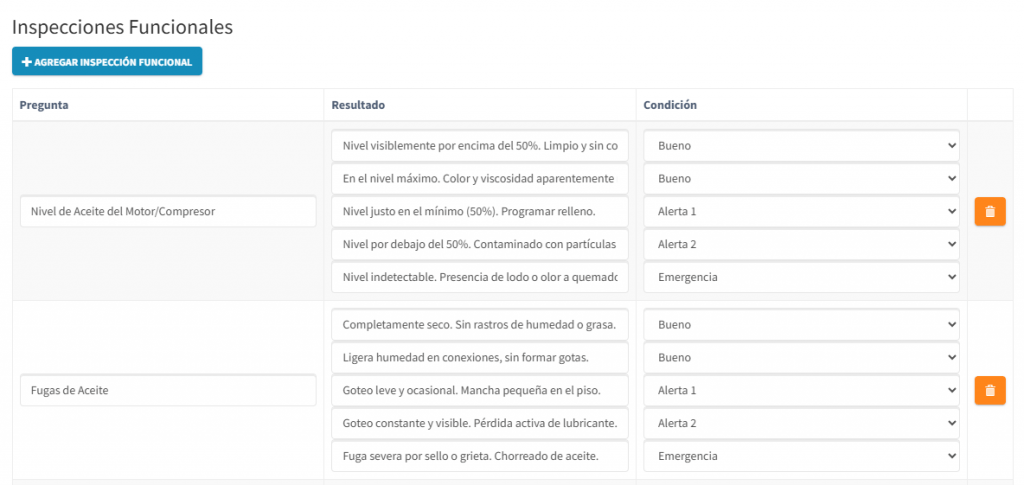 Inspecciones funcionales