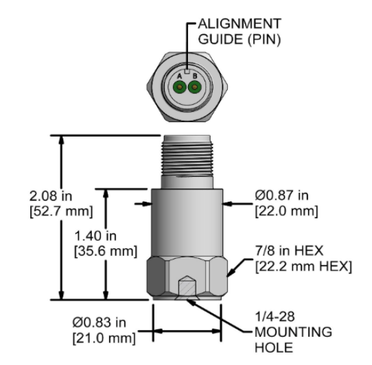 medidas del sensor 20us-500