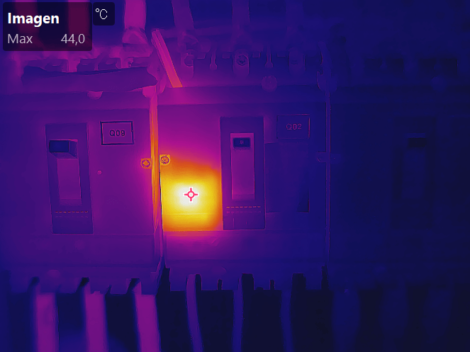 termografía de contactor sospechoso