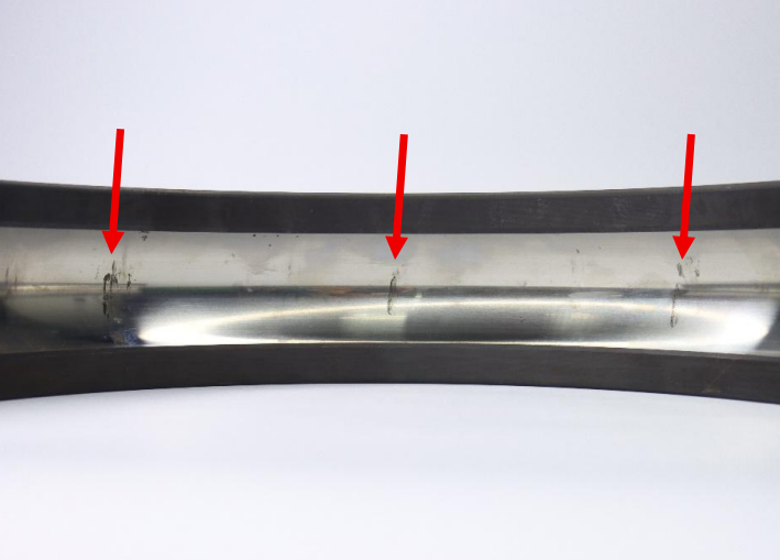 Marcas de desgaste típicas del Falso Brinell